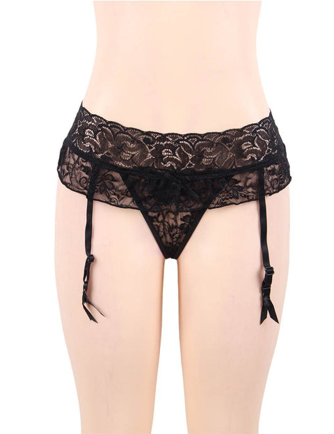 Lace Garter Panty P5160-1 Black M/L