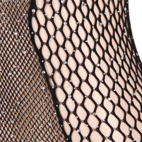 Fishnet Diamonds One-shoulder Bodystocking H3369P Black L/2XL