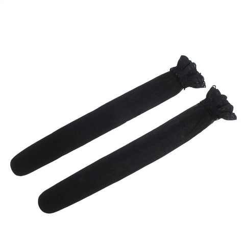 Sexy Lace Vertical Line Stockings With Silicone H3573 Black 3XL/5XL