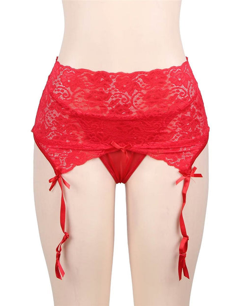 Lace Garter Panty P5160-3 Red 3XL/4XL