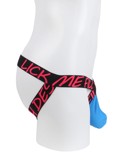 Sexy Ice Silk Thong Jockstrap MP288-1 Blue L