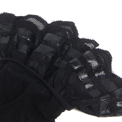 Sexy Lace Vertical Line Stockings With Silicone H3573 Black 3XL/5XL