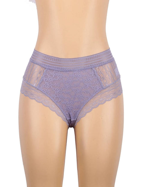 Floral Lace Sexy High Waist Panty P5192-5 Lilac 3XL/4XL