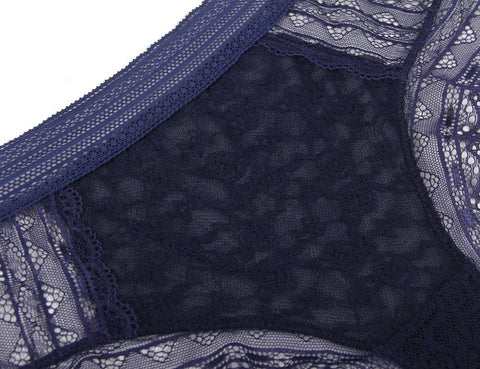 Floral Lace Sexy High Waist Panty P5192-4 Blue 3XL/4XL