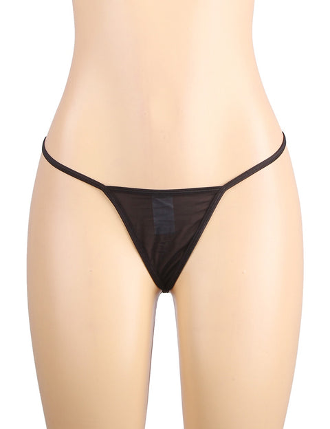 Lace Garter Panties P5201-1 Black XL
