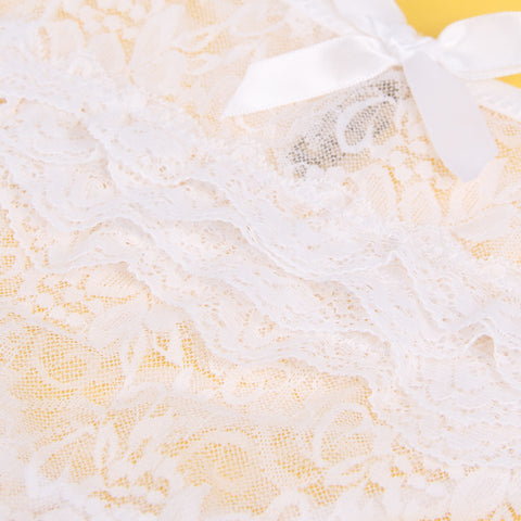 Sexy Lace Crotchless Panty P5278-2 White 2XL