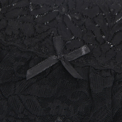 Sexy Lace Garter Panty with Metal Buckles P5251-1 Black M/L