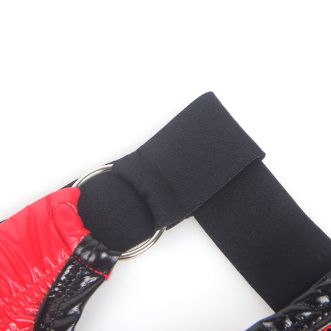Faux Leather & Mesh Sexy Low Waist Mens Jockstrap MP305-2 Red L