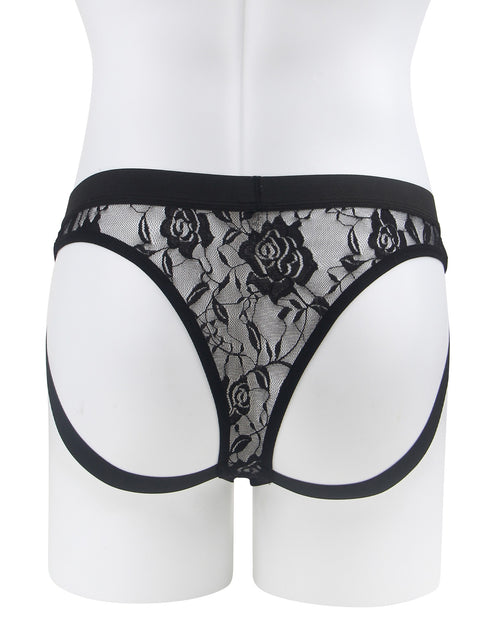 Lace See Through Mens Jockstrap Undie MP307-1 Black L