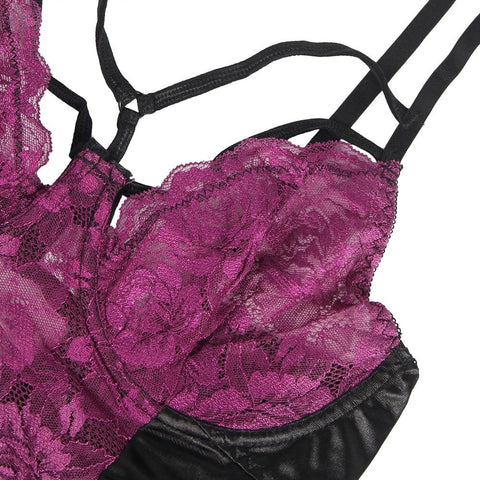 Lace Bustier Set R80419 Purple XS/S