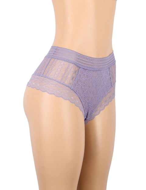 Floral Lace Sexy High Waist Panty P5192-5 Lilac 3XL/4XL