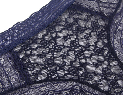 Floral Lace Sexy High Waist Panty P5192-4 Blue 3XL/4XL