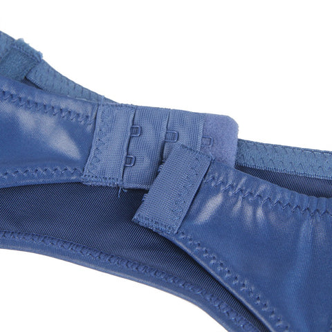 Lace Sexy Stretch High Waist Garter Belt & Panty P5198-3 Blue XS/S