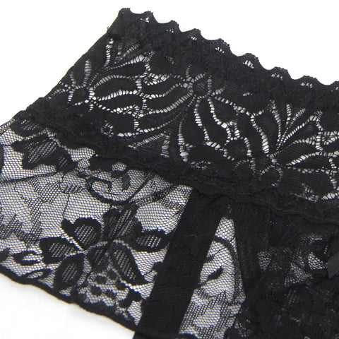Sexy Lace Garter Panty with Metal Buckles P5251-1 Black M/L
