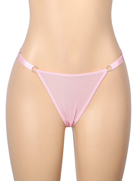 Sexy Lace Ruffled Suspender Nightdress/Chemise & Matching G-String Set R82096-3P Pink 2XL