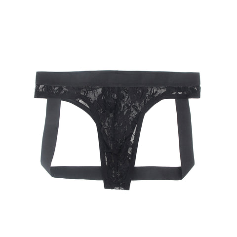 Lace See Through Mens Jockstrap Undie MP307-1 Black L