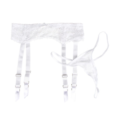 Lace Garter Panties P5201-2 White 3XL/4XL