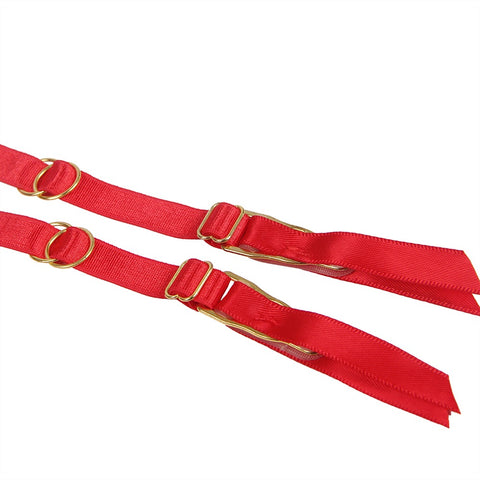 High Waist Garter Belt & Panty P5197-2 Red XS/S
