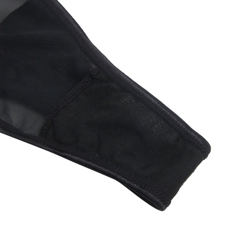 Sexy Lace Metal Clips Garter Panty P5258-1 Black XL/2XL