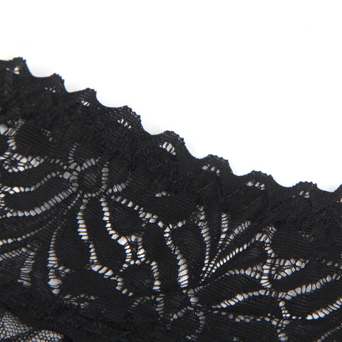 Sexy Lace Garter Panty with Metal Buckles P5251-1 Black M/L
