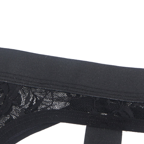 Lace See Through Mens Jockstrap Undie MP307-1 Black L