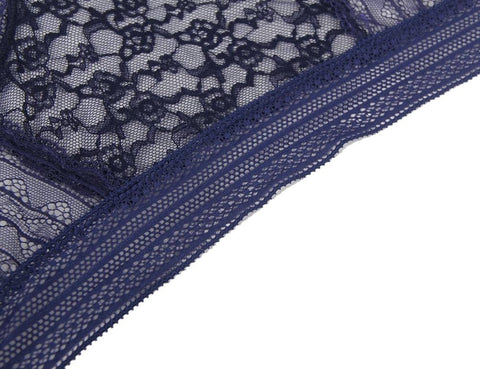 Floral Lace Sexy High Waist Panty P5192-4 Blue 3XL/4XL