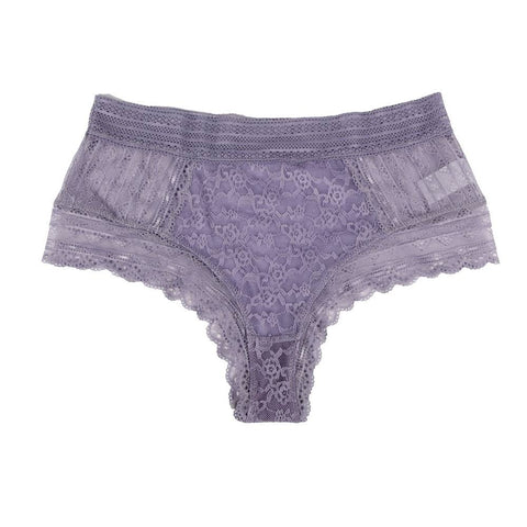 Floral Lace Sexy High Waist Panty P5192-5 Lilac 3XL/4XL