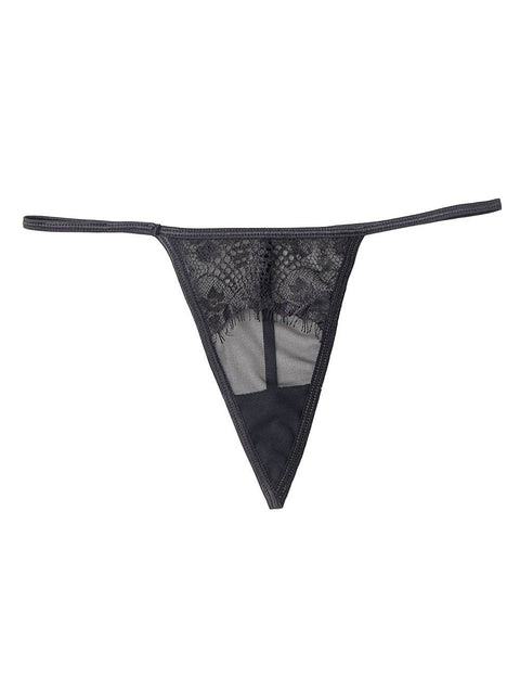 Sexy Transparent Lace Garter & Panty P5123-1 Black 3XL/4XL