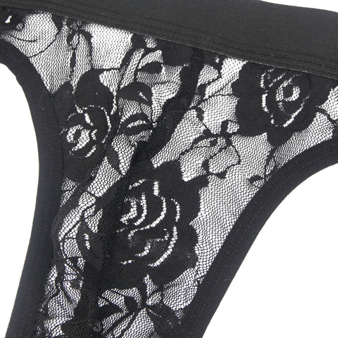 Lace See Through Mens Jockstrap Undie MP307-1 Black L
