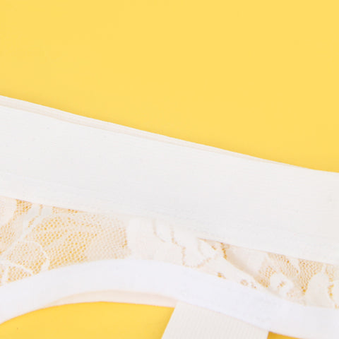Lace See Through Mens Jockstrap Undie MP307-2 White M