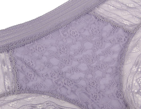 Floral Lace Sexy High Waist Panty P5192-5 Lilac 3XL/4XL