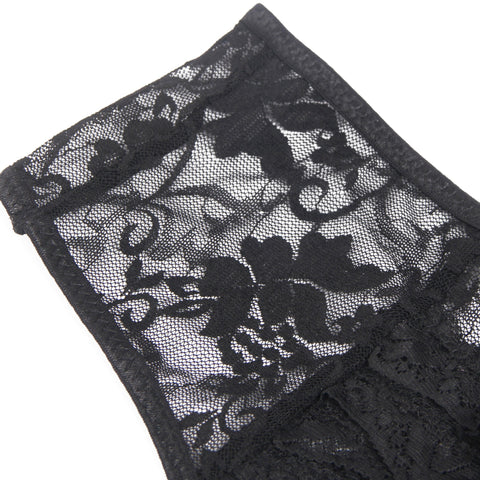 Sexy Lace Crotchless Panty P5278-1 Black L