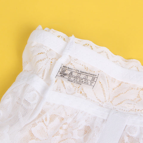 Sexy Lace Garter Panty with Metal Buckles P5251-2 White 3XL/4XL