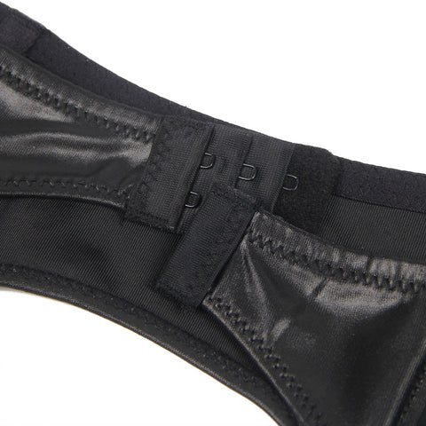 High Waist Garter Belt & Panty P5197-1 Black XL/2XL
