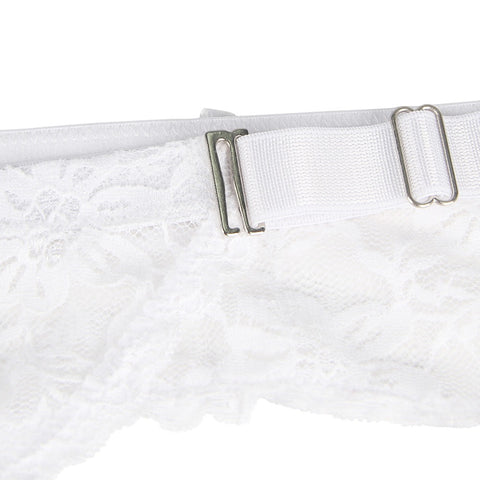 Lace Garter Panties P5201-2 White 3XL/4XL