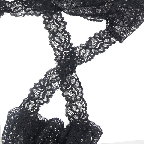 Sexy Stockings Lace Cross One Piece Pantyhose H3639-1 Black One Size