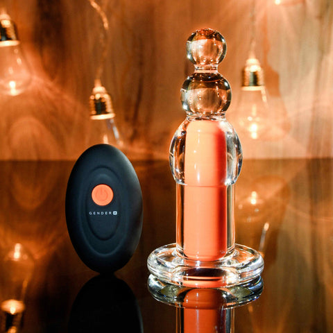 Orange Dream Clear Vibrating Beaded Shape with Remote Control