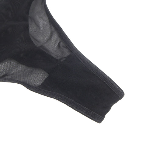 Sexy Lace Metal Clips Garter & Panty P5253-1 Black XS/S