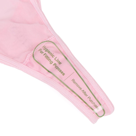 Sexy Lace Ruffled Suspender Nightdress/Chemise & Matching G-String Set R82096-3P Pink 2XL
