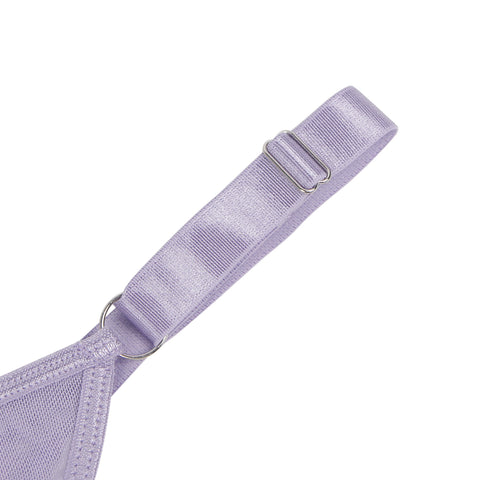 Sexy Lace Ruffled Suspender Nightdress/Chemise & Matching G-String Set R82096-4P Purple  XL