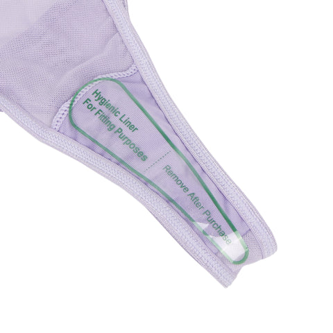 Sexy Lace Ruffled Suspender Nightdress/Chemise & Matching G-String Set R82096-4 Purple M