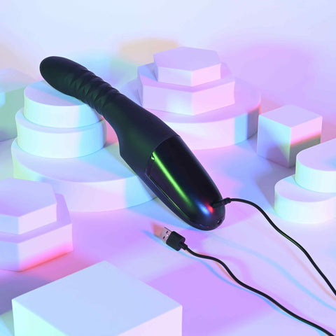 Pleasure Overdrive Thrusting Vibrator with Heated & Suction Base