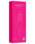 Bright pink retail packaging box for the LOVENSE Velvet clitoral stimulator, featuring a white line drawing of the device and product text on a plain white background.