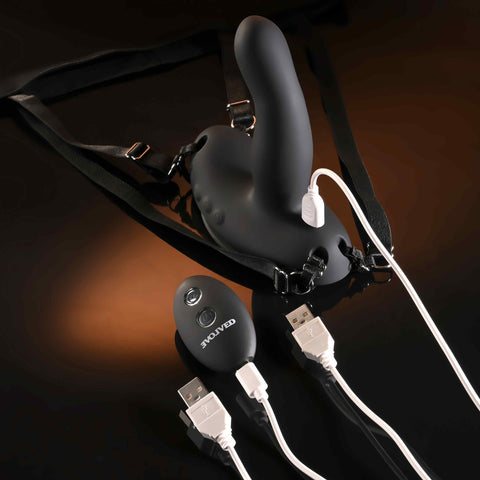 Evolved Come Closer G-Spot Strap On Vibrator with Harness