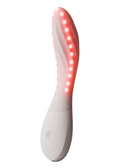 A white curved handheld device with a row of glowing red LED lights along the front, shown on a plain white background.