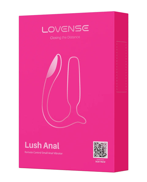 Pink packaging of LOVENSE Lush Anal product on a white background