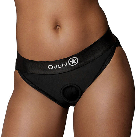 Ouch Vibrating Strap On Hipster – Black XS/S