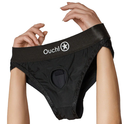 Ouch Vibrating Strap On Hipster – Black XS/S