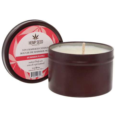 Earthly Body 3-in-1 Hemp Seed Summer Fling Massage Candle 6oz