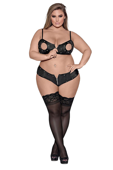 Exposed Lust Electra Peek-A-Boo Cutouts Bra With Matching Cheeky Shorts PAK237 2XL